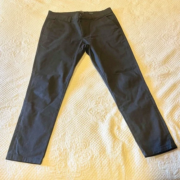 Ben Sherman Navy Checkered Stretch Pants - Picture 2 of 3